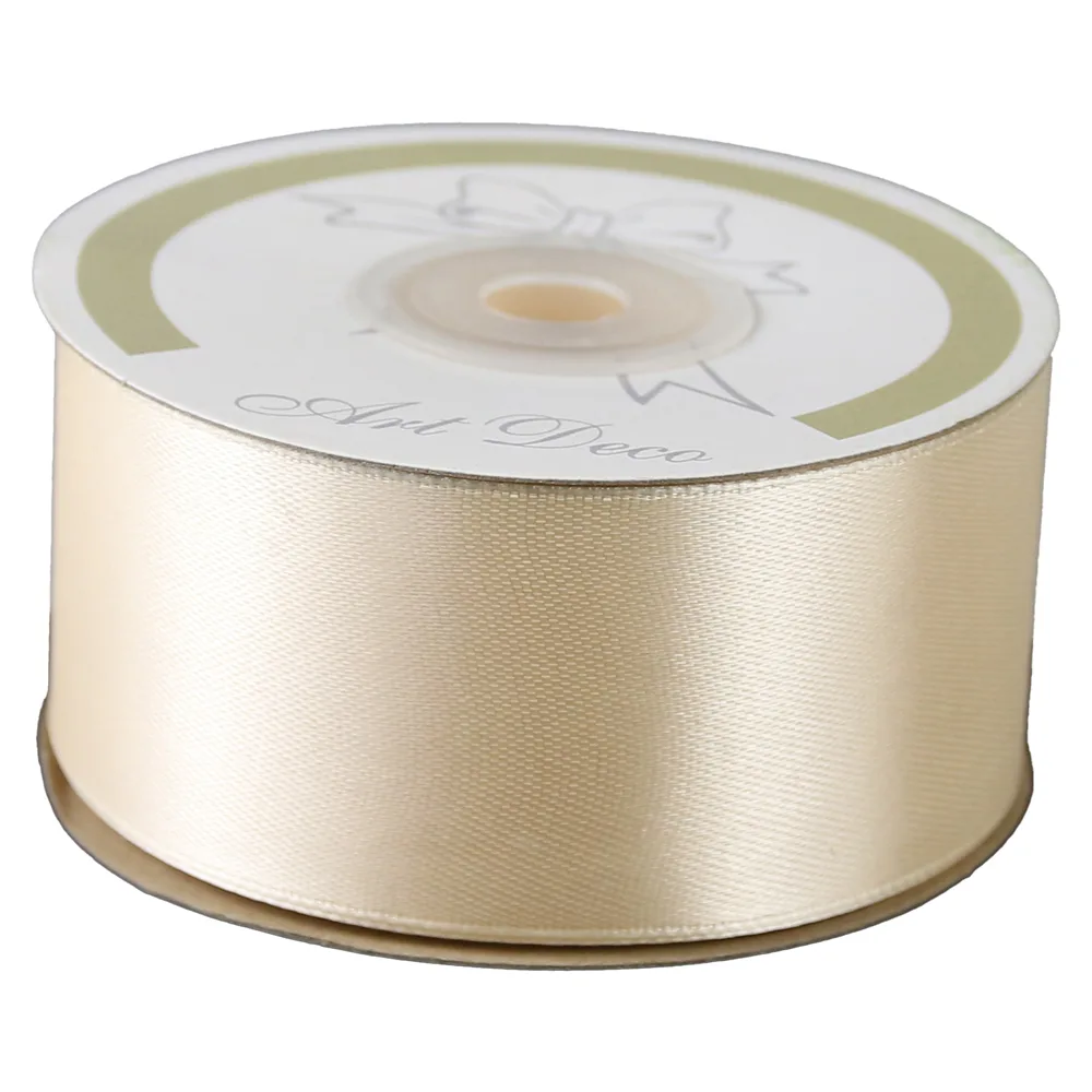 Rola panglica satin Crem 38 mm x 25 m Art Deco