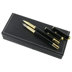 Set elegant stilou si pix in cutie cadou Negru/Auriu 19 x 8 cm