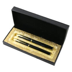Set elegant stilou si pix in cutie cadou Negru/Auriu 19 x 8 cm