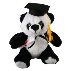 Ursulet panda din plus pentru absolvire cu toca si diploma 21 cm