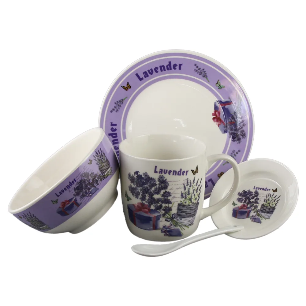 Set ceramic pentru mic dejun 5 piese - Lavender Set ceramic pentru mic dejun 5 piese - Lavender