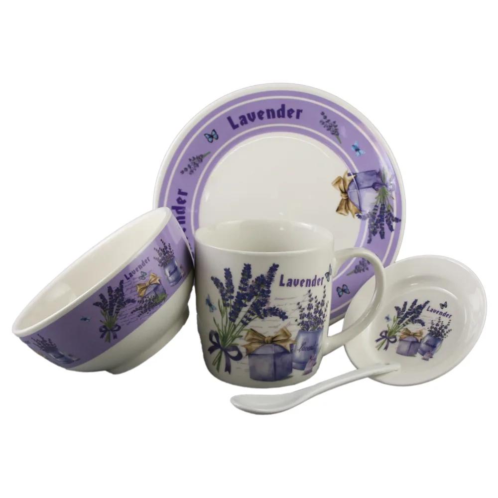 Set ceramic pentru mic dejun 5 piese - Lavender Set ceramic pentru mic dejun 5 piese - Lavender