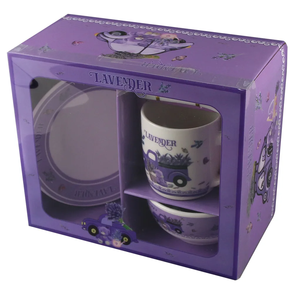 Set ceramic pentru mic dejun 5 piese - Lavender Set ceramic pentru mic dejun 5 piese - Lavender