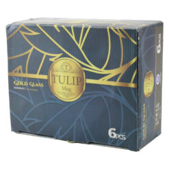 Set 6 cani din sticla Tulip Infinity 170 ml Gold Glass