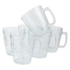 Set 6 cani din sticla Tulip Wawe 170 ml Gold Glass