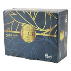 Set 6 cani din sticla Tulip Wawe 170 ml Gold Glass