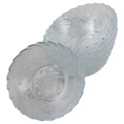 Set 6 boluri din sticla 13.5 x 5 cm cu motive florale Gold Glass