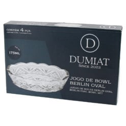 Set 4 boluri ovale din sticla Berlin 175 ml