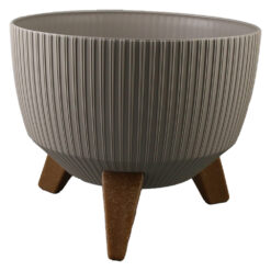 Ghiveci din plastic Roma Jumper taupe cu picioare 24 x 15/20 cm
