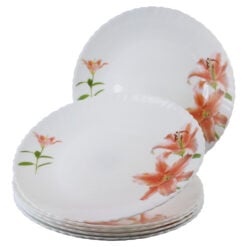 Set 6 farfurii intinse din sticla opal 24 cm