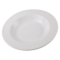 Set 6 farfurii pentru supa din sticla opal alb 21 x 3 cm