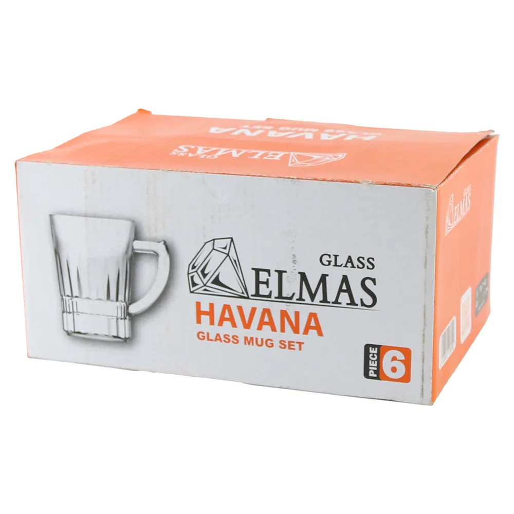 Set 6 cani din sticla Havana 210 ml Set 6 cani din sticla Havana 210 ml