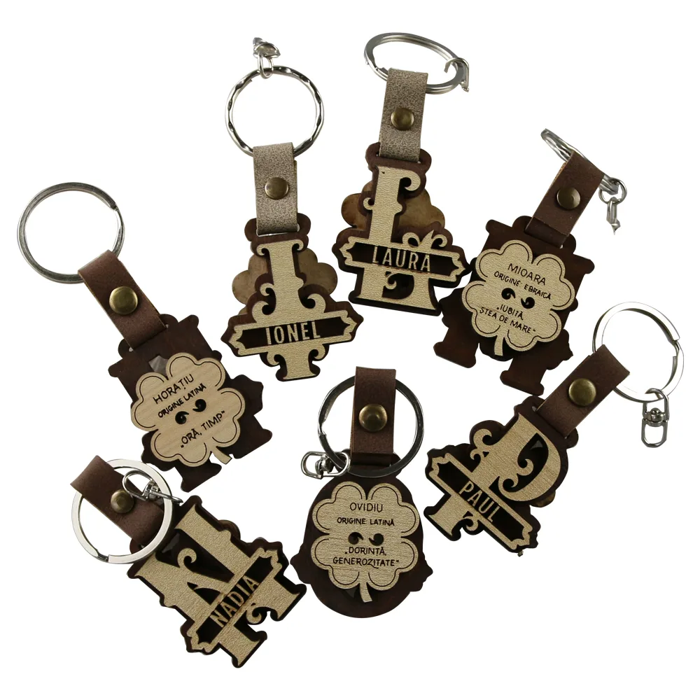 Breloc din lemn personalizat cu nume diverse si originea lor 4 x 9 cm Breloc din lemn personalizat cu nume diverse si originea lor 4 x 9 cm