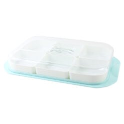 Set 6 boluri din plastic pe tava cu capac 35 x 21 cm