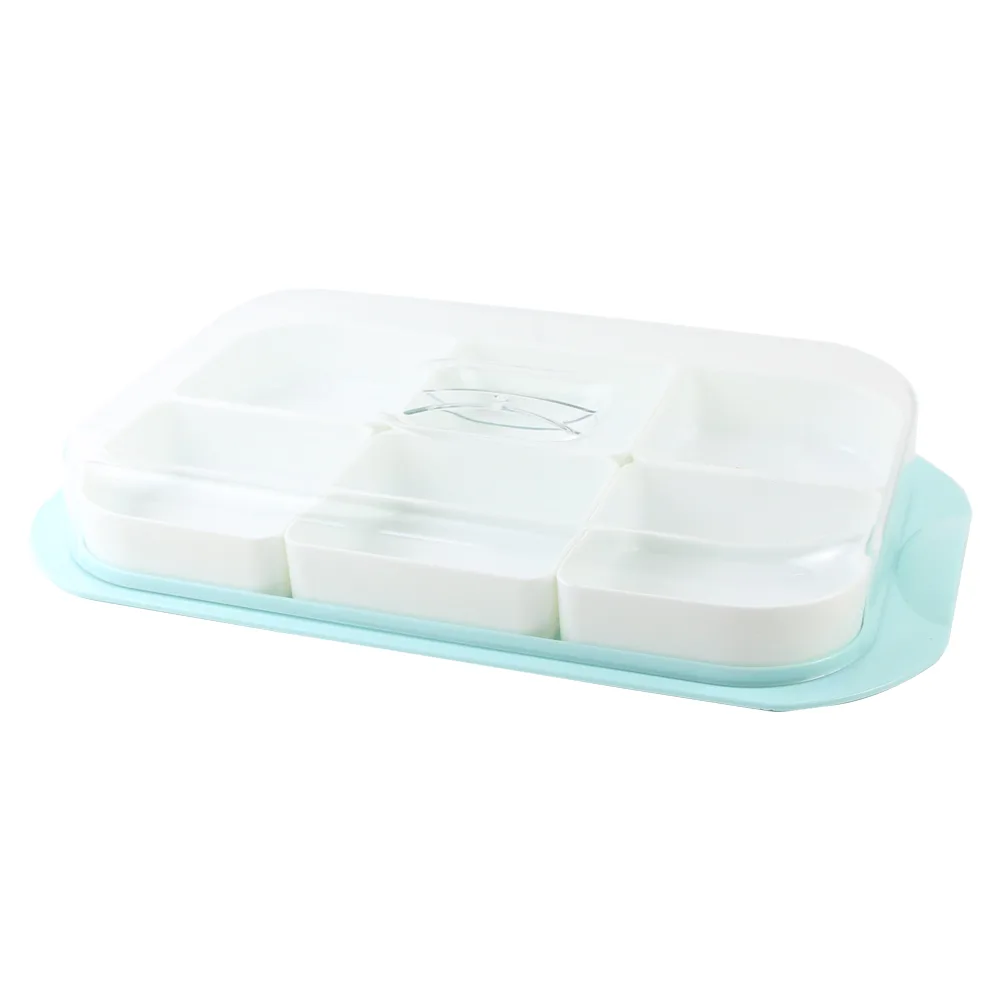 Set 6 boluri din plastic pe tava cu capac 35 x 21 cm Set 6 boluri din plastic pe tava cu capac 35 x 21 cm