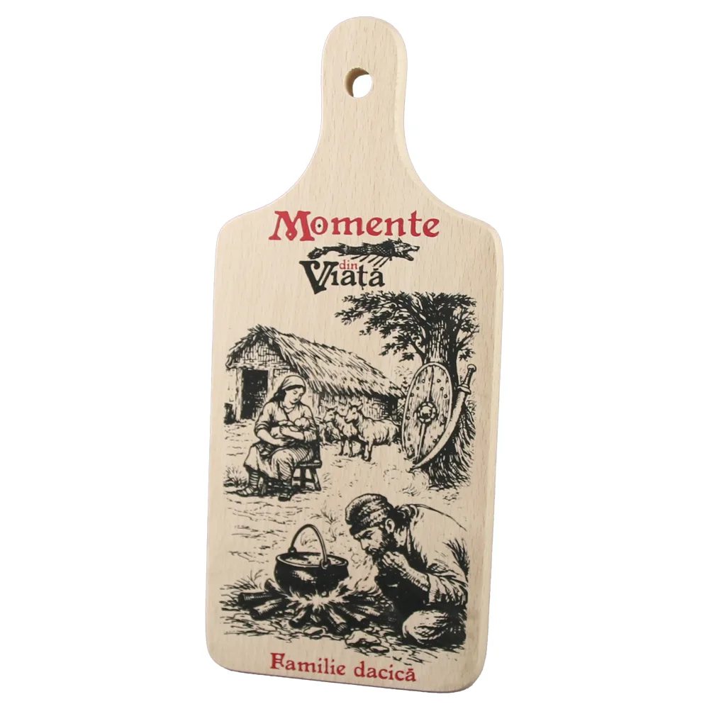 Tocator decorativ "Momente din viata Familie dacica" 12 x 28 cm