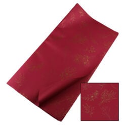 Set 20 coli ambalaj pentru flori 57 x 57 cm din plastic - Rosu cu flori aurii