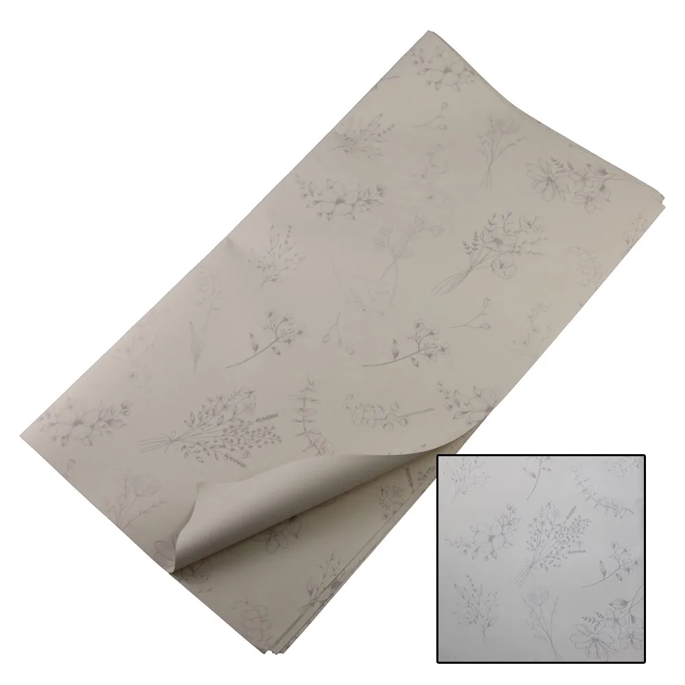 Set 20 coli ambalaj pentru flori 57 x 57 cm din plastic - Bej cu flori Set 20 coli ambalaj pentru flori 57 x 57 cm din plastic - Bej cu flori