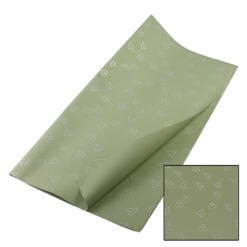 Set 20 coli ambalaj pentru flori 57 x 57 cm din plastic - Verde cu inimioare