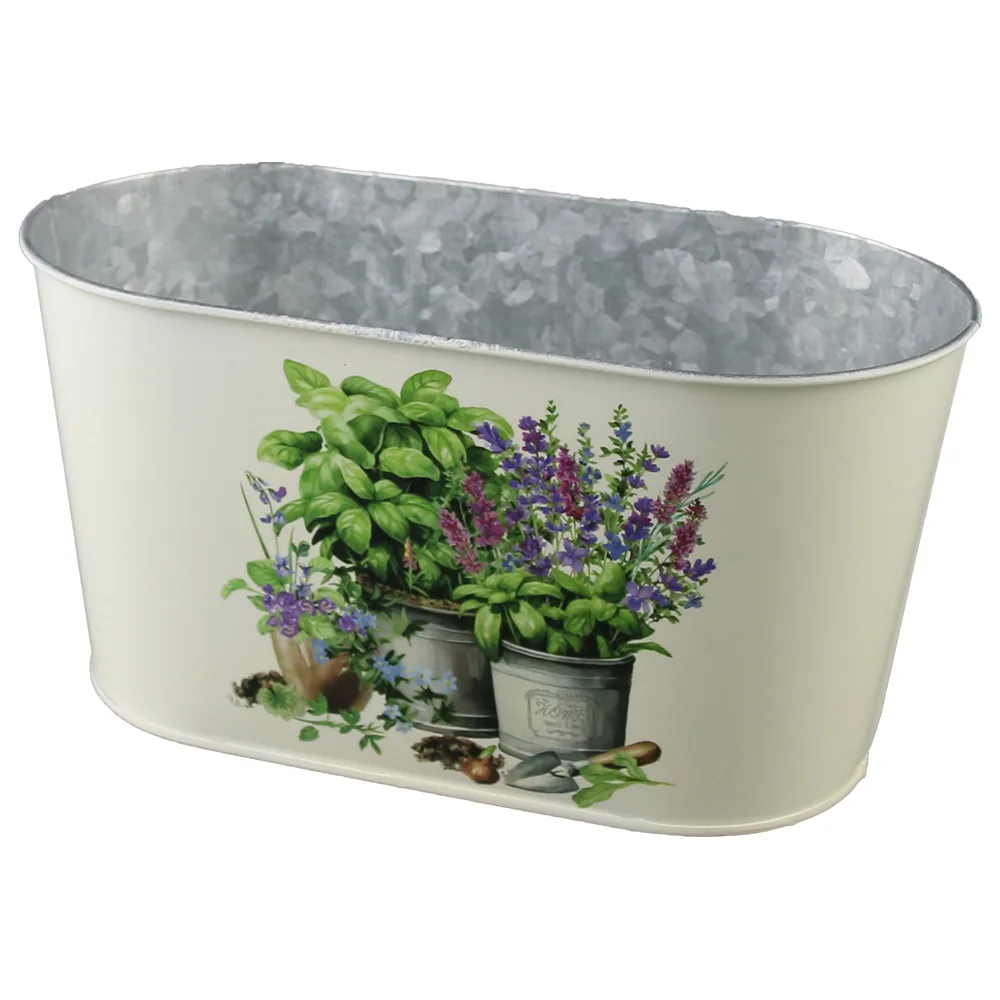 Ghiveci oval din metal 23 x 11.5 cm Ghiveci oval din metal 23 x 11.5 cm