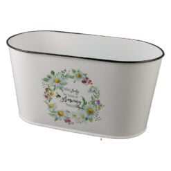 Ghiveci oval din metal 23 x 11.5 cm