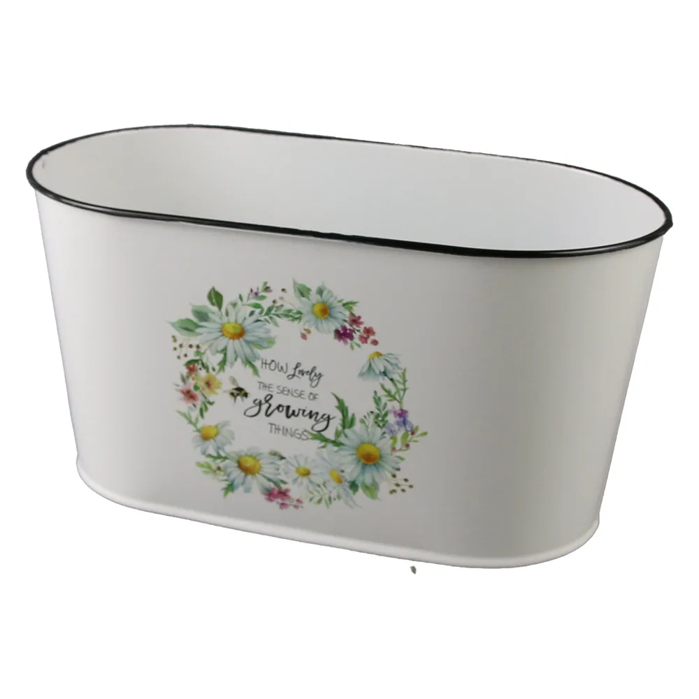 Ghiveci oval din metal 23 x 11.5 cm Ghiveci oval din metal 23 x 11.5 cm