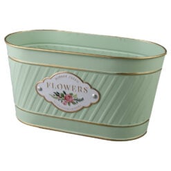 Ghiveci oval din metal 23 x 11.5 cm