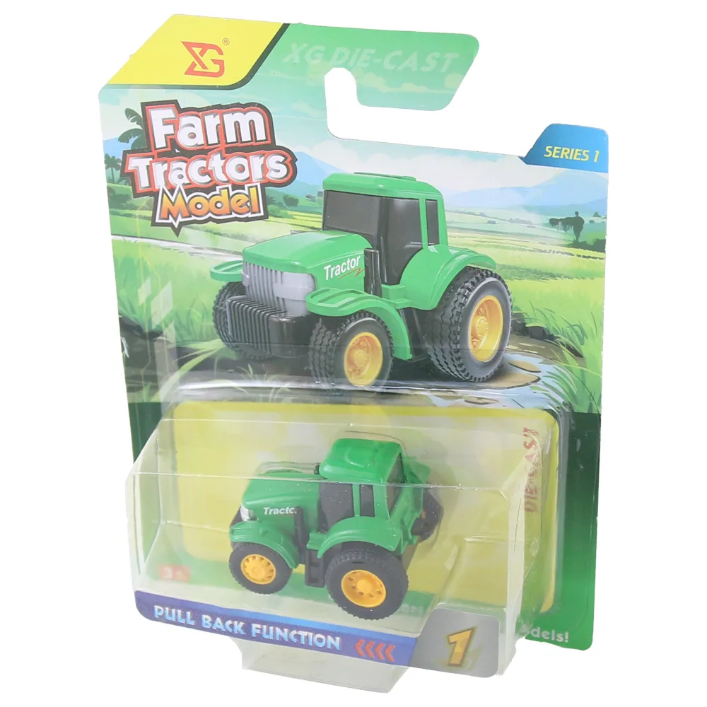 Tractor din metal cu frictiune 5x3 cm Tractor din metal cu frictiune 5x3 cm