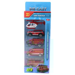 Set 5 vehicule Pompieri din metal Die Cast