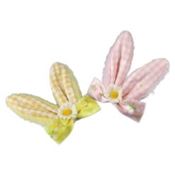 Set 2 decor cu clama Urechi de iepuras 9 x 8 cm