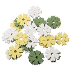 Set 30 decoruri din lemn Flori 4 cm
