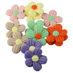 Set 12 Flori colorate din textil 7 cm