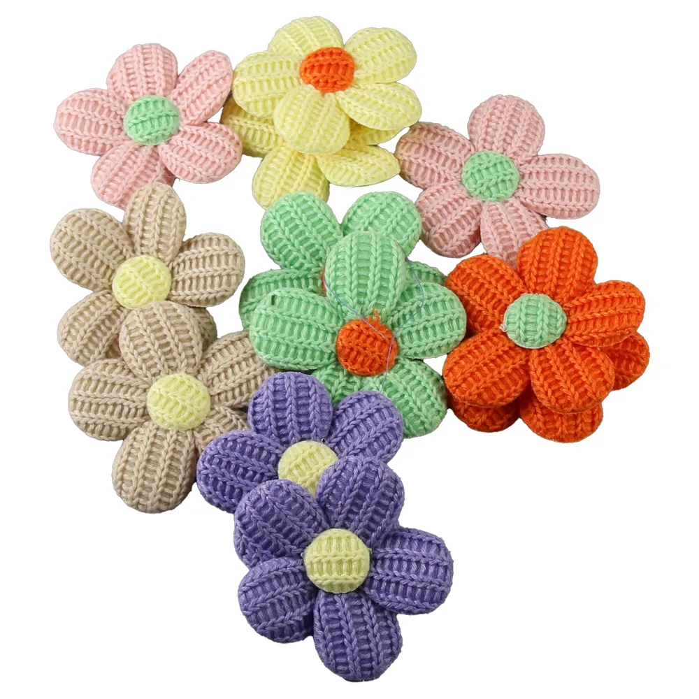 Set 12 Flori colorate din textil 7 cm