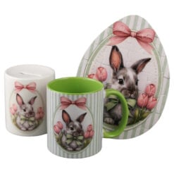 Set cadou de Paste - Cana si Pusculita ceramica + Puzzle