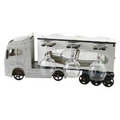 Suport lemn Camion cu o sticla si 6 pahare 52 x 23 cm