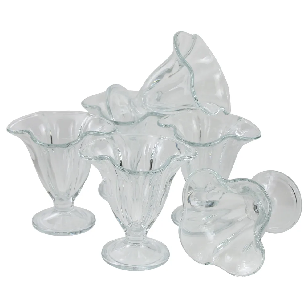 Set 6 cupe inghetata din sticla 11.8 cm