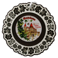 Decor de perete din lemn Castelul Corvinilor 18.5 cm