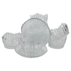 Set 6 boluri desert cu farfurii 10 x 6 cm