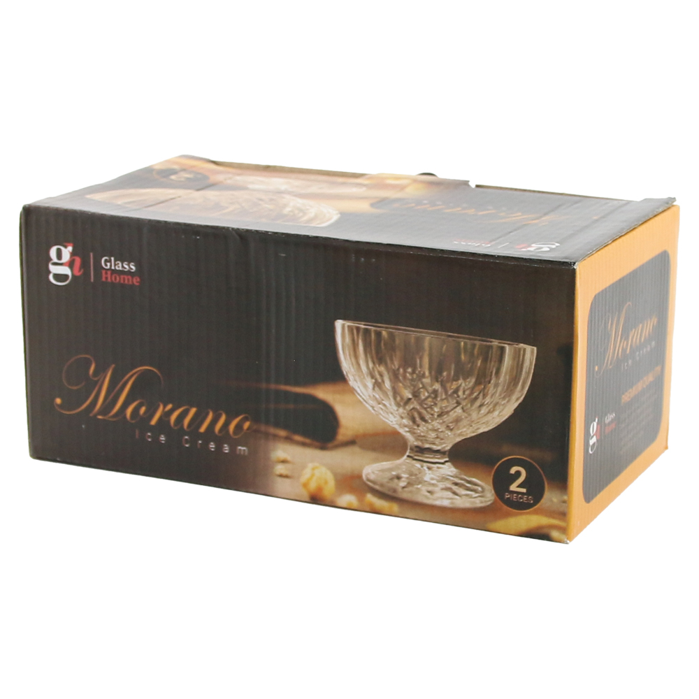 Set 2 cupe inghetata din sticla 10.5 x 8 cm Morano Set 2 cupe inghetata din sticla 10.5 x 8 cm Morano