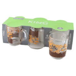 Set 6 cesti din sticla King Coffee 70 ml