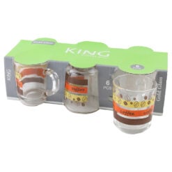 Set 6 cesti din sticla King Coffee 70 ml