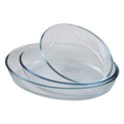 Set 3 vase ovale termorezistente Yena 1.6/2.4/3.2 L Gold Glass