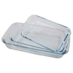 Set 3 vase termorezistente Yena 1/1.6/2.2 L Gold Glass