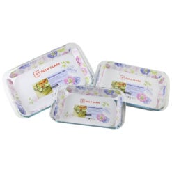 Set 3 vase termorezistente Yena 1.6/2.2/2.9 L Gold Glass