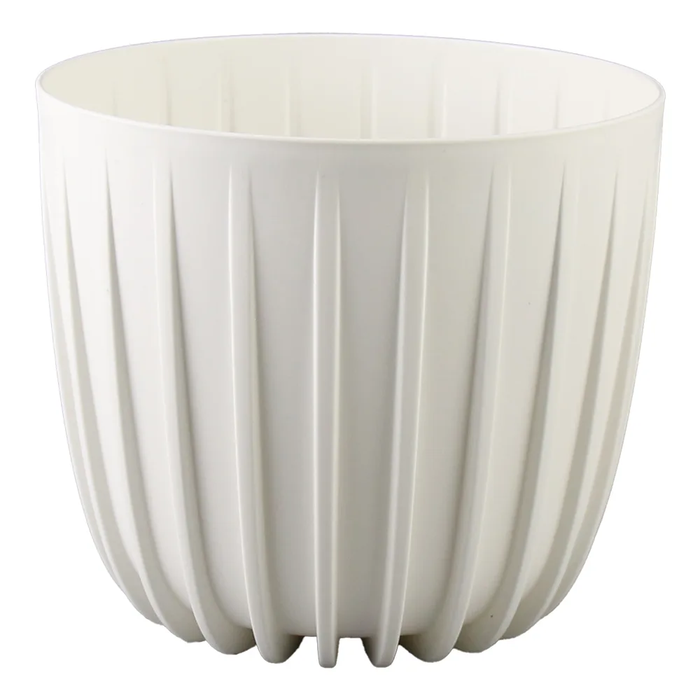 Ghiveci din plastic Mira crem 16 x 14.5 cm