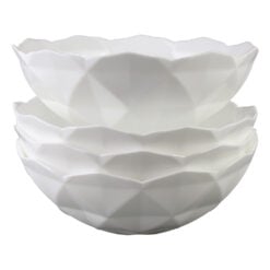 Set 4 boluri din sticla opal alb 23 x 8.5 cm