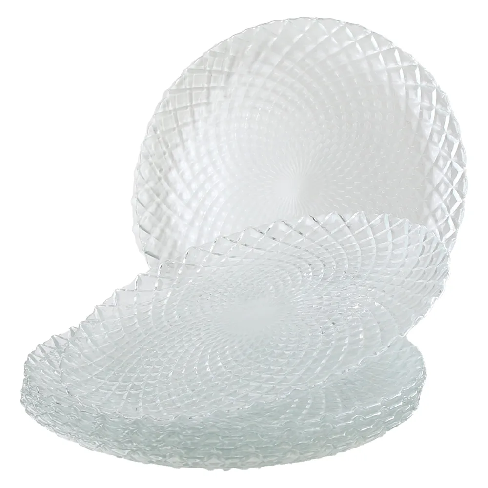 Set 6 farfurii intinse din sticla Flat 26 cm