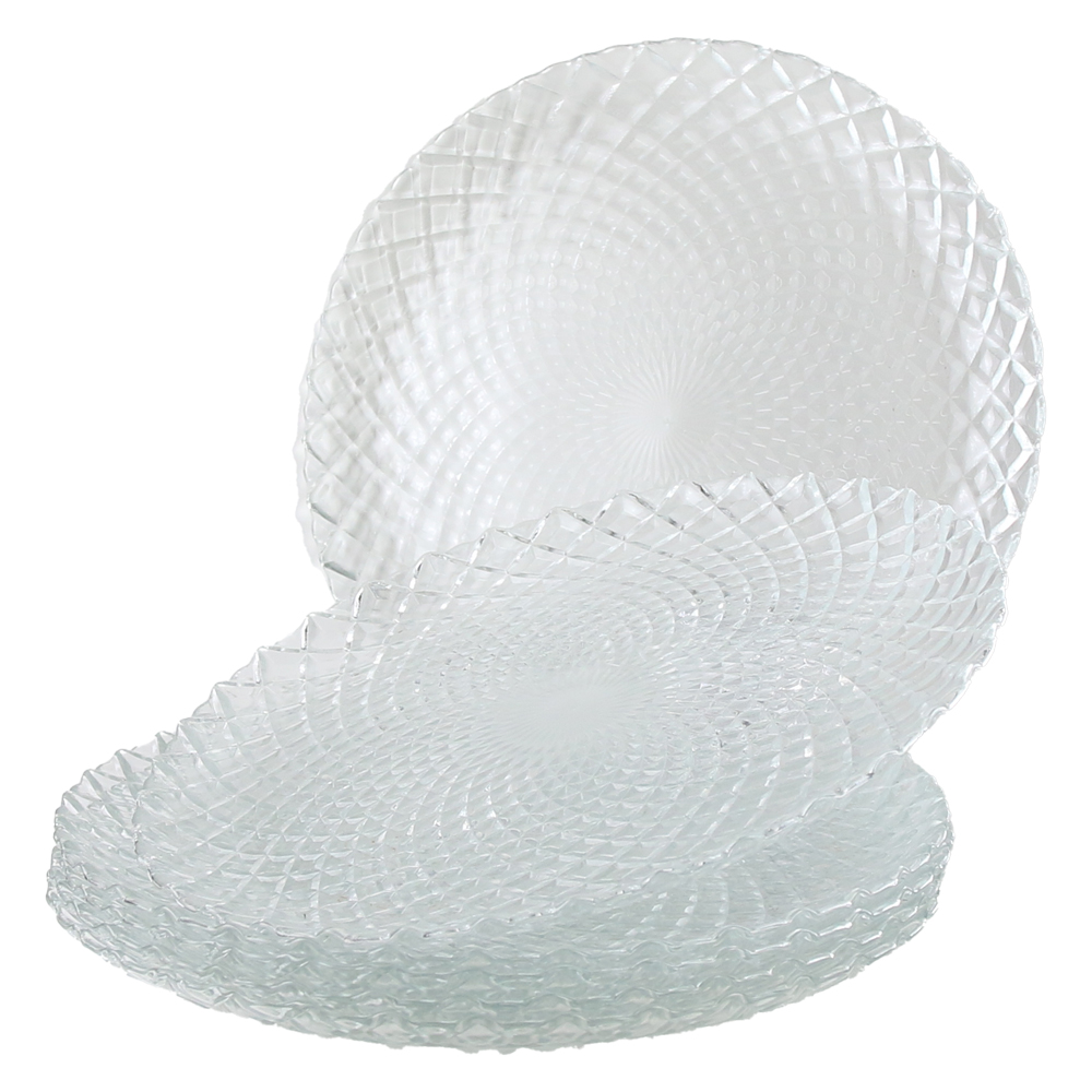 Set 6 farfurii intinse din sticla Flat 26 cm Set 6 farfurii intinse din sticla Flat 26 cm