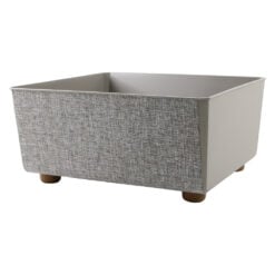 Ghiveci din plastic Saga Textil taupe 28 x 29 x 13.5 cm