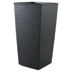 Ghiveci inalt din plastic Dluto negru 18 x 18 x 17/36 cm